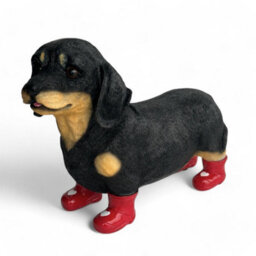 Animal Crackers Valentines Dachshund Figurine In Love Heart Welly Boots - thumbnail 5
