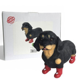 Animal Crackers Valentines Dachshund Figurine In Love Heart Welly Boots - thumbnail 4