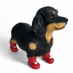 Animal Crackers Valentines Dachshund Figurine In Love Heart Welly Boots - thumbnail 7