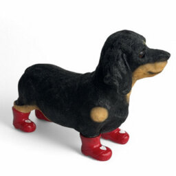 Animal Crackers Valentines Dachshund Figurine In Love Heart Welly Boots - thumbnail 8