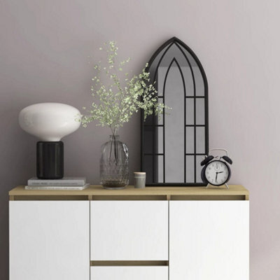 Berkfield Mirror Black 70X30 Cm Iron For Indoor Use - image 1