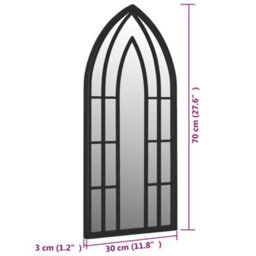 Berkfield Mirror Black 70X30 Cm Iron For Indoor Use - thumbnail 6