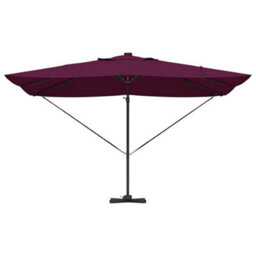 Berkfield Cantilever Roma Parasol With Leds Bordeaux Red 352X251X265 Cm Aluminium - thumbnail 5