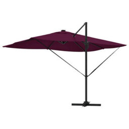 Berkfield Cantilever Roma Parasol With Leds Bordeaux Red 352X251X265 Cm Aluminium - thumbnail 7