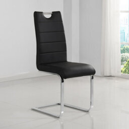 Furniture in Fashion Parini Extendable Melange High Gloss Dining Table 6 Black Chairs - thumbnail 4