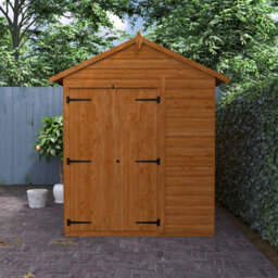 Buttercup Farm 8X6 Flex Apex Double Door 12mm Flex - L238.8 X W175 X H213.5 Cm - Solid Wood/softwood/pine - Burnt Orange - thumbnail 4
