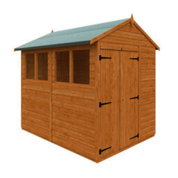 Buttercup Farm 8X6 Flex Apex Double Door 12mm Flex - L238.8 X W175 X H213.5 Cm - Solid Wood/softwood/pine - Burnt Orange