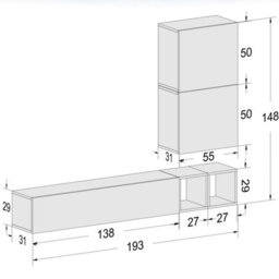 Decorotika Vichy Moduler Modern Tv Unit Wall Mount Customizable Layout High Gloss White - thumbnail 6