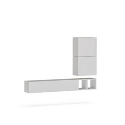 Decorotika Vichy Moduler Modern Tv Unit Wall Mount Customizable Layout High Gloss White - thumbnail 4