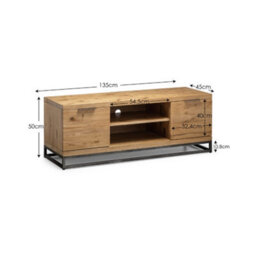 Oakham Premium Kelbrook Tv Unit In Oak And Metal - thumbnail 7