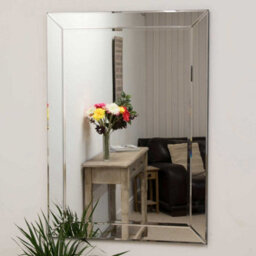 Mirroroutlet Horsley All Glass Modern Wall Mirror 110 X 77 Cm - thumbnail 1