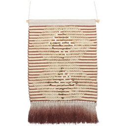 Beliani Fabric Wall Hanging Sabo Cotton 75 Cm Beige