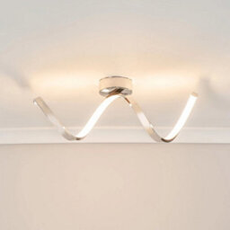 Led Ceiling Light Fitting Chrome Twist Integrated Bulbs Modern Living Room Lamp - thumbnail 1