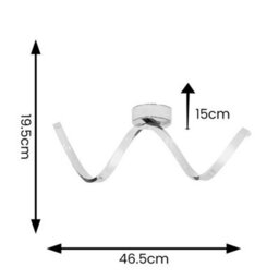 Led Ceiling Light Fitting Chrome Twist Integrated Bulbs Modern Living Room Lamp - thumbnail 2