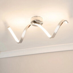 Led Ceiling Light Fitting Chrome Twist Integrated Bulbs Modern Living Room Lamp - thumbnail 4