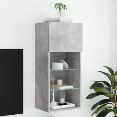 Walplus Tv Cabinet With Led Lights Concrete Grey 40.5X30X90 Cm - image 1