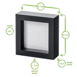 "Nicola Spring 4 X 4"" Photo Frame - 3D Photo Frame Picture Frame Box Portrait Display Case With Spacer (12.5 X 12.5Cm)" - thumbnail 4