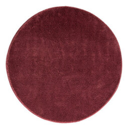 Comfy Washable Low Pile Living Room Area Rug - Anti-Slip Felt Backing Red 100Cm Diameter - thumbnail 2