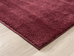 Comfy Washable Low Pile Living Room Area Rug - Anti-Slip Felt Backing Red 100Cm Diameter - thumbnail 4