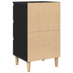 Berkfield Durable Bedside Cabinet With Wooden Leg Black Oak 40X35X69 Cm - thumbnail 8