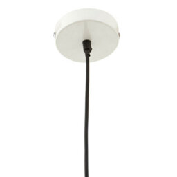 Orsina White Metal Bowl Pendant Light With Black Cord, Gloss Finish Hanging Lamp, Stylish Ceiling Light Fixture - thumbnail 3