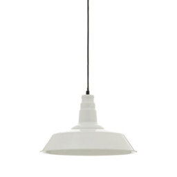 Orsina White Metal Bowl Pendant Light With Black Cord, Gloss Finish Hanging Lamp, Stylish Ceiling Light Fixture - thumbnail 2