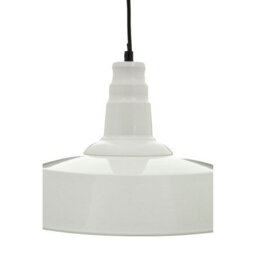 Orsina White Metal Bowl Pendant Light With Black Cord, Gloss Finish Hanging Lamp, Stylish Ceiling Light Fixture - thumbnail 4