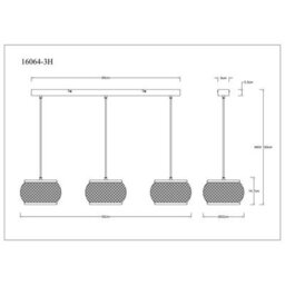 Luminosa Lighting Luminosa Bambora Bar Pendant Ceiling Light Matt Black, Bamboo Led 3000//4000/6000K - thumbnail 7
