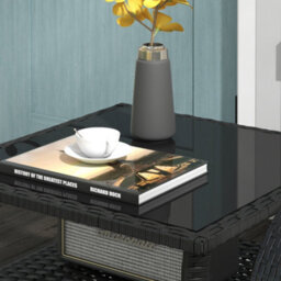 Wyld Haus Keso Rattan Black 2-Tier Square Outdoor Coffee Table 50 X 50 X 45 Cm - thumbnail 9