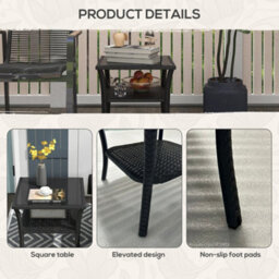 Wyld Haus Keso Rattan Black 2-Tier Square Outdoor Coffee Table 50 X 50 X 45 Cm - thumbnail 8