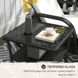 Wyld Haus Keso Rattan Black 2-Tier Square Outdoor Coffee Table 50 X 50 X 45 Cm - thumbnail 7
