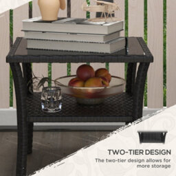 Wyld Haus Keso Rattan Black 2-Tier Square Outdoor Coffee Table 50 X 50 X 45 Cm - thumbnail 6