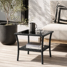 Wyld Haus Keso Rattan Black 2-Tier Square Outdoor Coffee Table 50 X 50 X 45 Cm - thumbnail 1