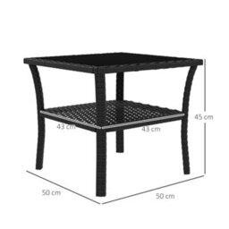 Wyld Haus Keso Rattan Black 2-Tier Square Outdoor Coffee Table 50 X 50 X 45 Cm - thumbnail 4
