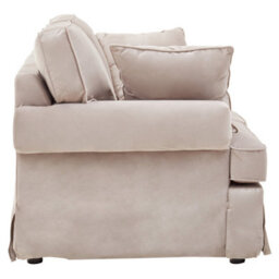 Orsina Two Seat Mink Velvet Sofa, Plush Mink Velvet Upholstery With Wooden Base And Key Style Padded Arms - thumbnail 2