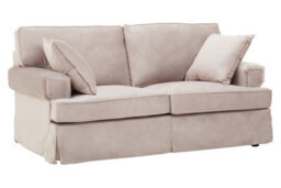 Orsina Two Seat Mink Velvet Sofa, Plush Mink Velvet Upholstery With Wooden Base And Key Style Padded Arms - thumbnail 3
