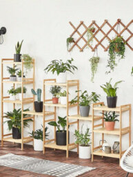 Songmics 4 Tier Bamboo Shelf Storage Unit For Bathroom, Bookcase, 45 X 31.5 X 111 Cm, For Living Room,bedroom,balcony,woody Colour - thumbnail 4