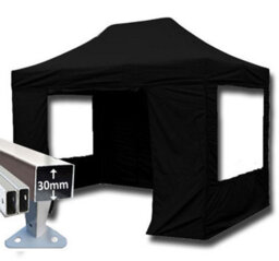 Crocodile Trading 3M X 4.5M Trader-Max 30 Instant Shelter Pop Up Gazebos Frame, Canopy & Sides - Navy Blue - thumbnail 1