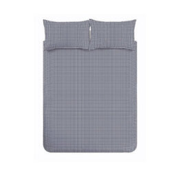 Catherine Lansfield Bamford Gingham Check Reversible King Duvet Cover Set With Pillowcases Navy Blue - thumbnail 5