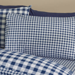 Catherine Lansfield Bamford Gingham Check Reversible King Duvet Cover Set With Pillowcases Navy Blue - thumbnail 3