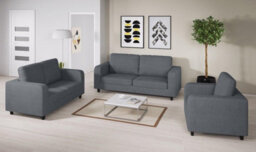 Sofa Box 3 Seater Dark Grey Fabric
