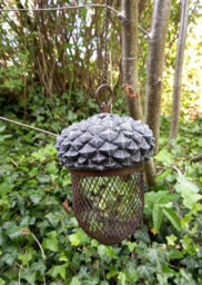 Inspirational Gifting Acorn Bird Feeder Hanging With Mesh For Peanuts Or Seeds - thumbnail 1