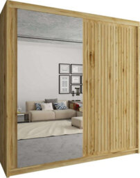 Sliding Wardrobes 4 u LTD Sliding Wardrobes 4U Mailo 2&3 Sliding Door Wardrobe In 4 Colors White, Black, Grey & Oak - Oak 150Cm - thumbnail 2