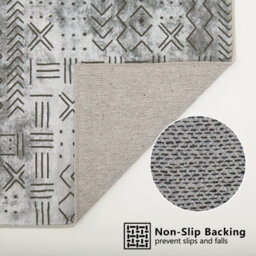 Decoranddecor Rug, Washable Rugs, Kitchen Rugs, Bath Mats, 60X90Cm, Non-Slip, Pet Friendly, Low Pile, Geometric Rug - Velano - thumbnail 3