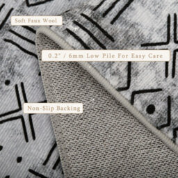 Decoranddecor Rug, Washable Rugs, Kitchen Rugs, Bath Mats, 60X90Cm, Non-Slip, Pet Friendly, Low Pile, Geometric Rug - Velano - thumbnail 2