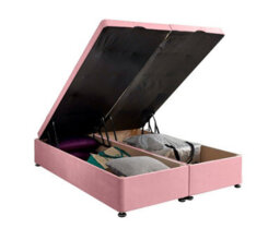 Adore Designs Plush Velvet Ottoman Storage Bed Base - End-Lift - 6Ft Super King - Pink - thumbnail 2