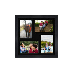 AK Frames 12X12 Black Modern Multi Photo Frame With Black Mount - Holds 4 Apertures (4X) 6X4 Photos - thumbnail 1