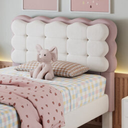 Abrihome Upholstered Bed, Children's Bed With Biscuit Shape Velvet Backrest, 3Ft Single Bed 90X190Cm - thumbnail 9