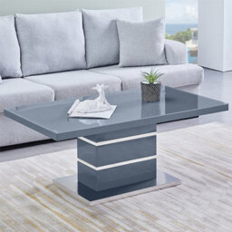 Furniture in Fashion Parini High Gloss Coffee Table In Grey With Glass Top