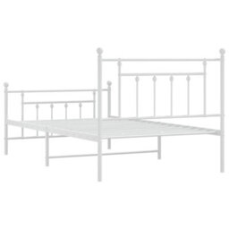 Berkfield Metal Bed Frame With Headboard And Footboard White 107X203 Cm - thumbnail 8